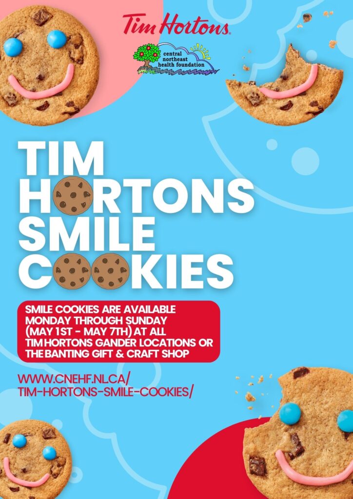 Tim Hortons Smile Cookies Central Northeast Health Foundation